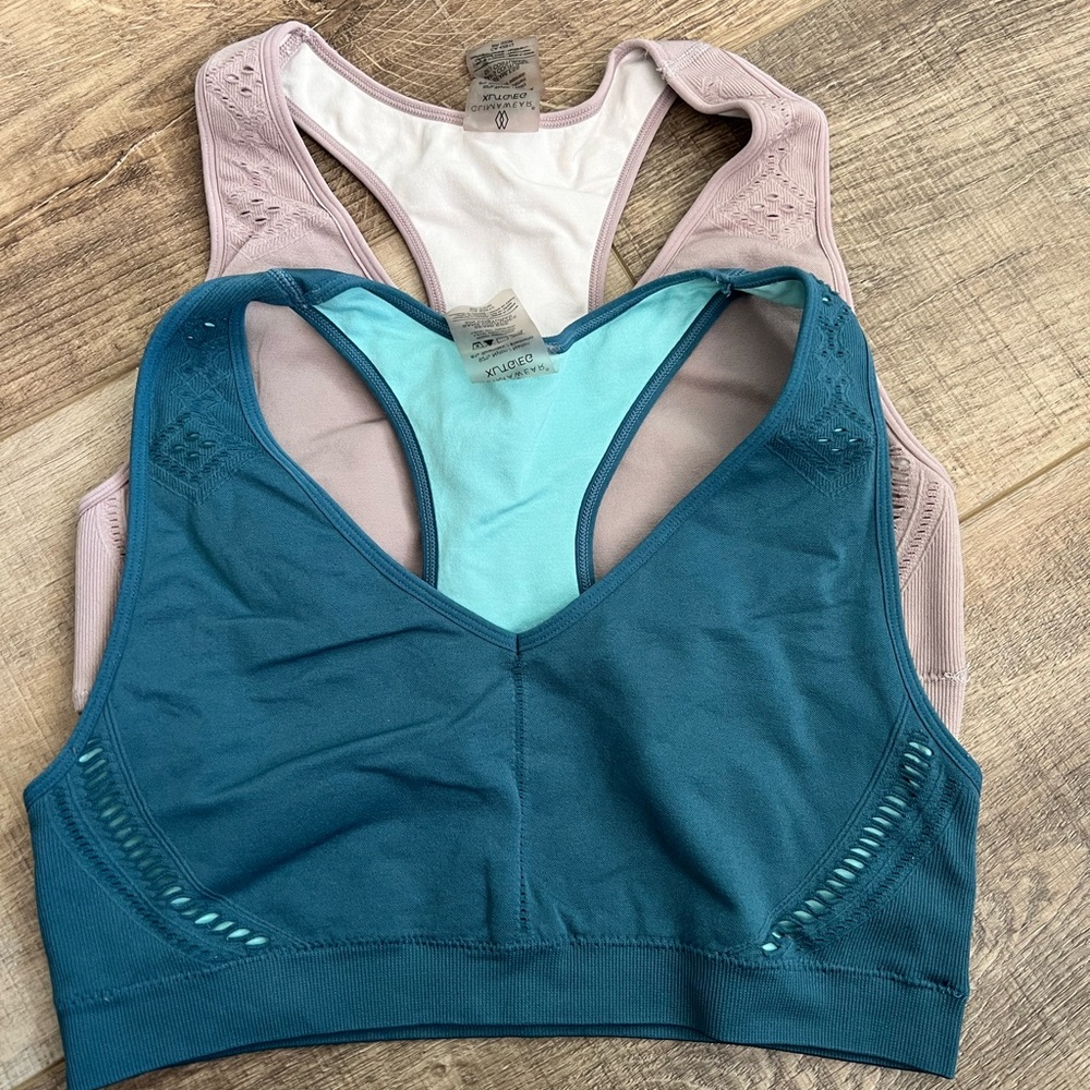 Mauve and Teal Sports Bra Set